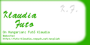 klaudia futo business card